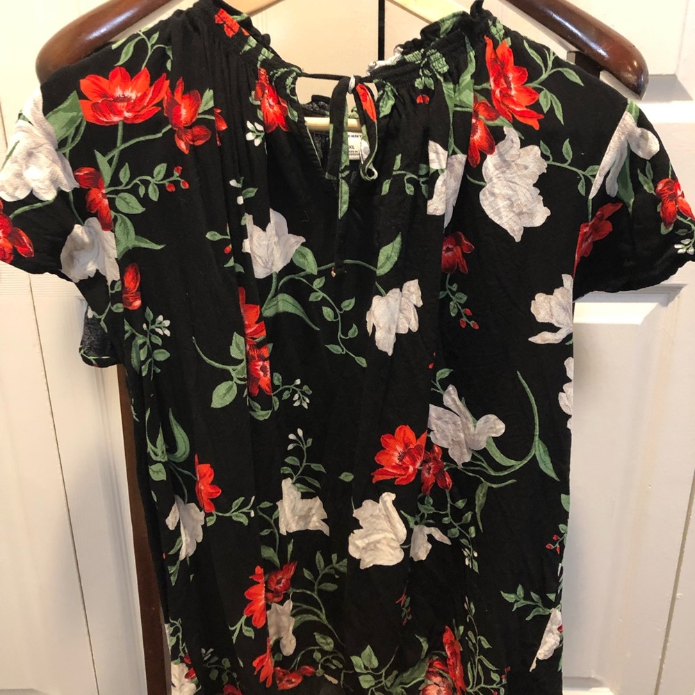High Collar Old Navy Floral Top